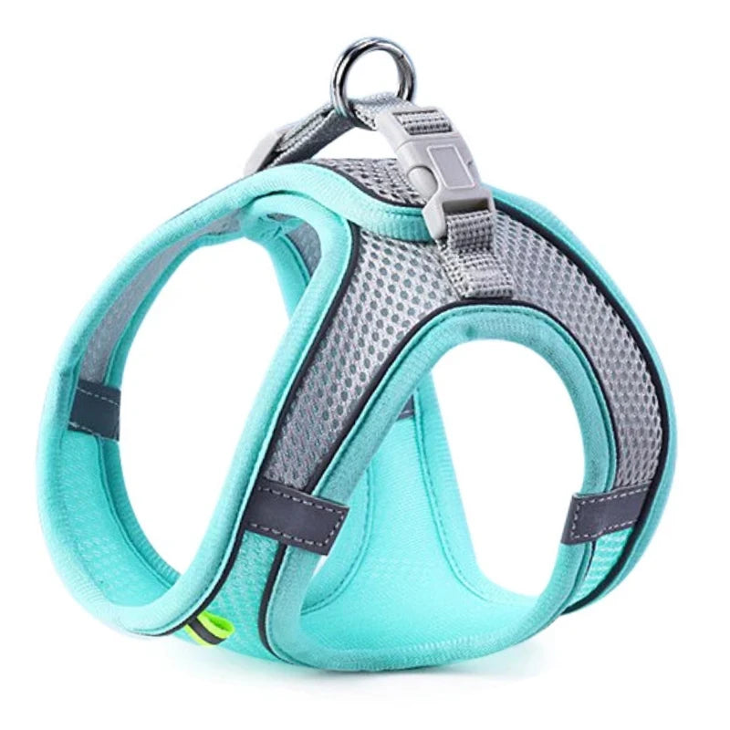 Peitoral Refletivo e Respirável para Cães — Ajustável com Argola D de Aço