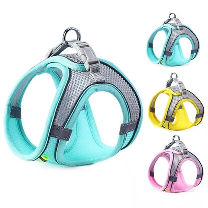 Peitoral Refletivo e Respirável para Cães — Ajustável com Argola D de Aço