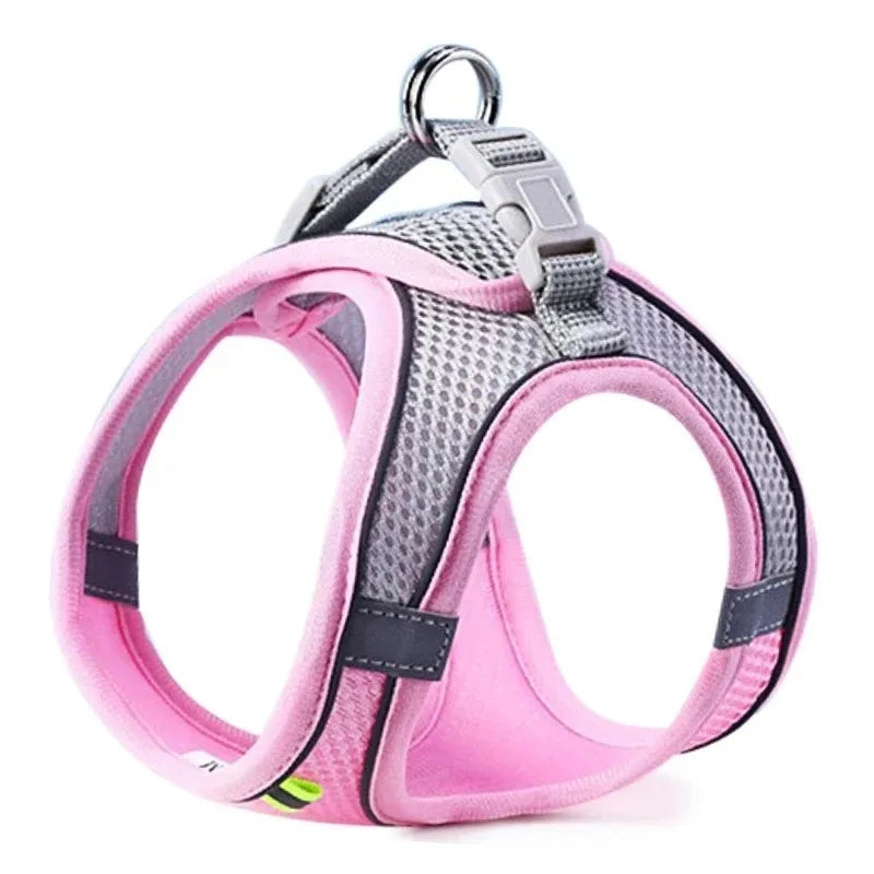 Peitoral Refletivo e Respirável para Cães — Ajustável com Argola D de Aço