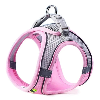 Peitoral Refletivo e Respirável para Cães — Ajustável com Argola D de Aço