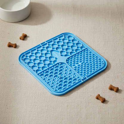Blue Silicone Pet Lick Mat - Studio Lifestyle
