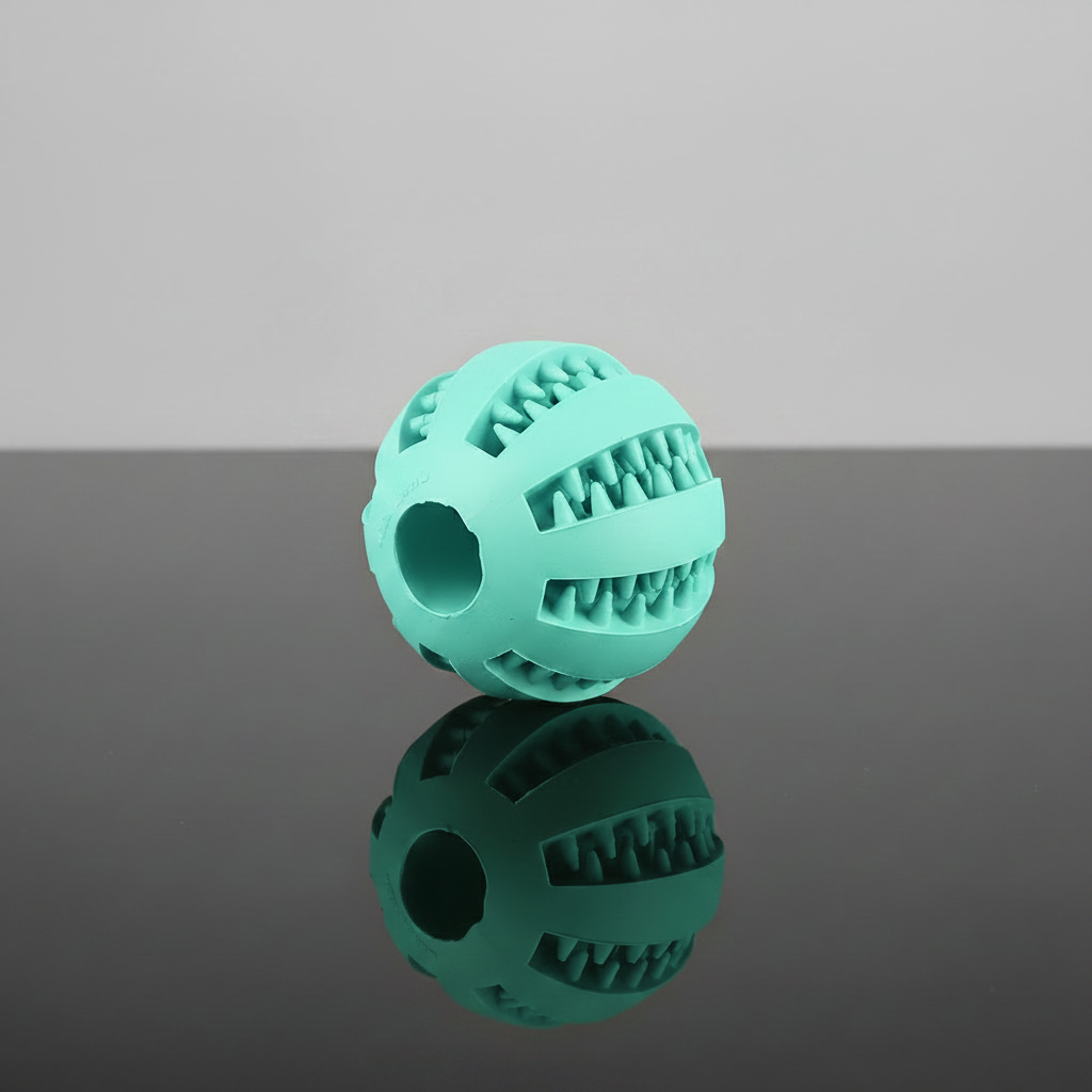 Bola dental verde menta – fotografia comercial