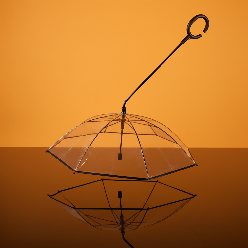 Guarda-chuva pet fundo laranja estúdio