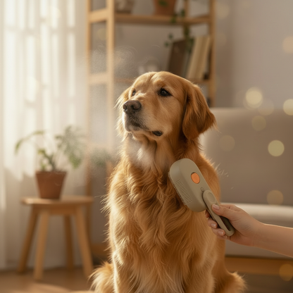 Lifestyle 1:1 — Escova a Vapor com Golden Retriever