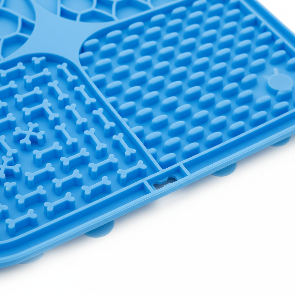 Macro Texture Detail - Blue Silicone Lick Mat