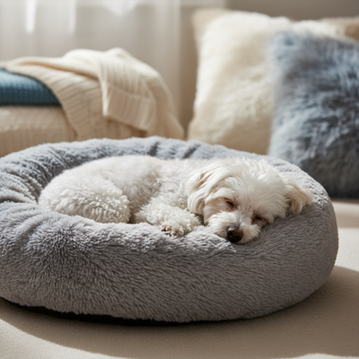 Cama Donut para Pets em Pelúcia — Redonda, Macia e Lavável